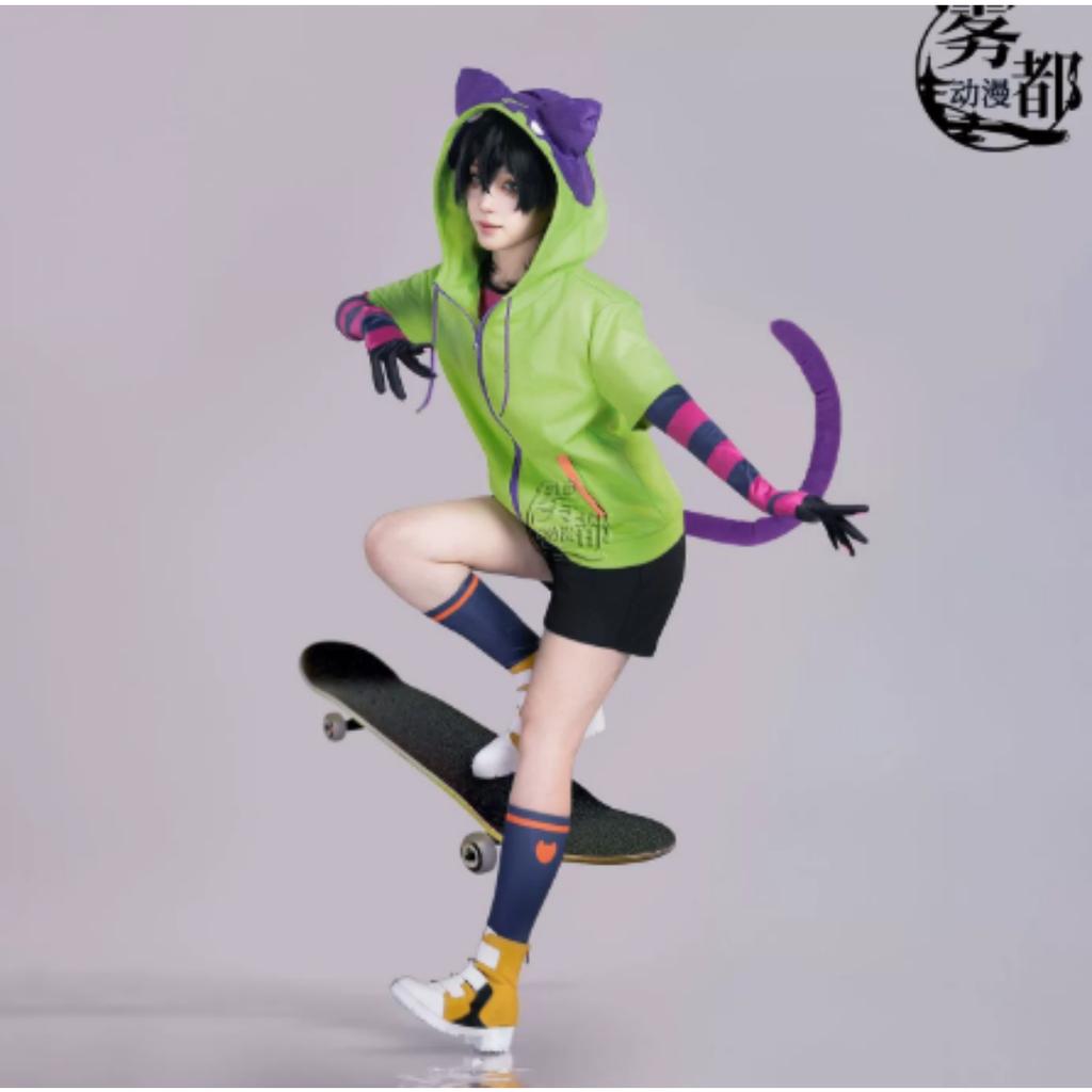 Anime Chinen Miya Cosplay Costume SK8 The Infinity Cosplay Uniform Sport Outfit Hoodie Tail Gloves Wig Halloween Party Cos