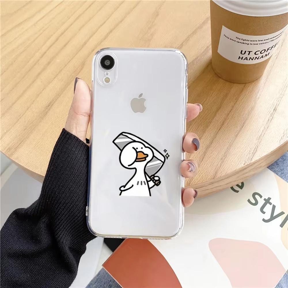 Funny Duck Phone Case For iPhone 16 15 14 13 12 11 Pro Max XS X XR 7 8 SE Clear Cover Funda