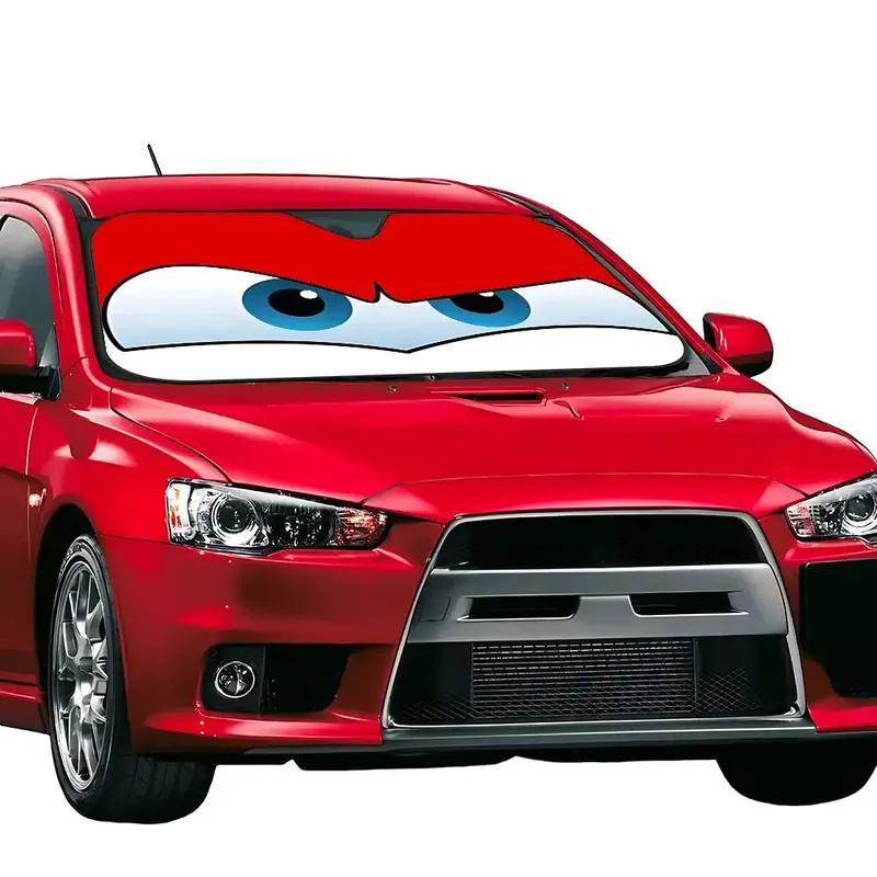 Anime L-lightning M-mcqueen Eyes Car SunShade Windscreen Front Window Visor 70x130cm Sun Visor Solar Protect Plaid Gift Novelty