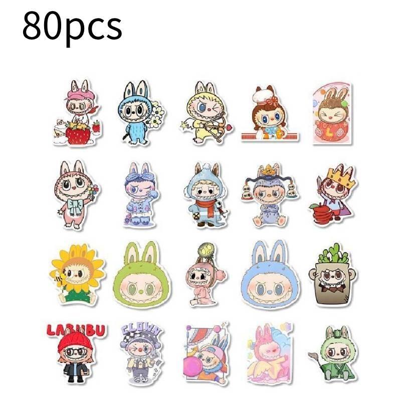 

80pcs Sticker Theme Gift Coated Paper Material Multiple Patterns Motion