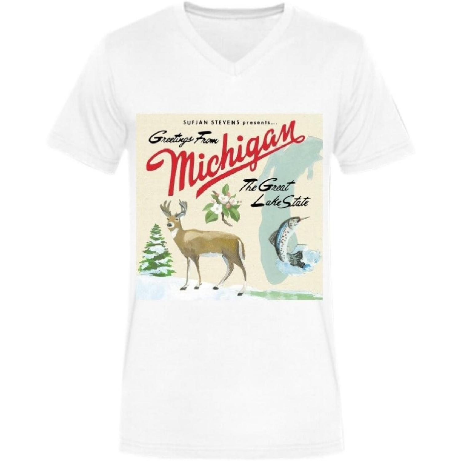 Moonflow Sufjan Stevens Michigan Men Tees V Neck S