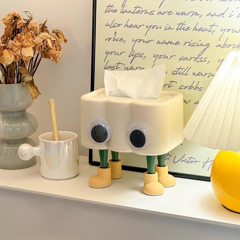 Lovely Tissue Dispenser Collection Unique Paper Storage Box Paper Box with Eyes Adorned Convenient Paper Dispenser