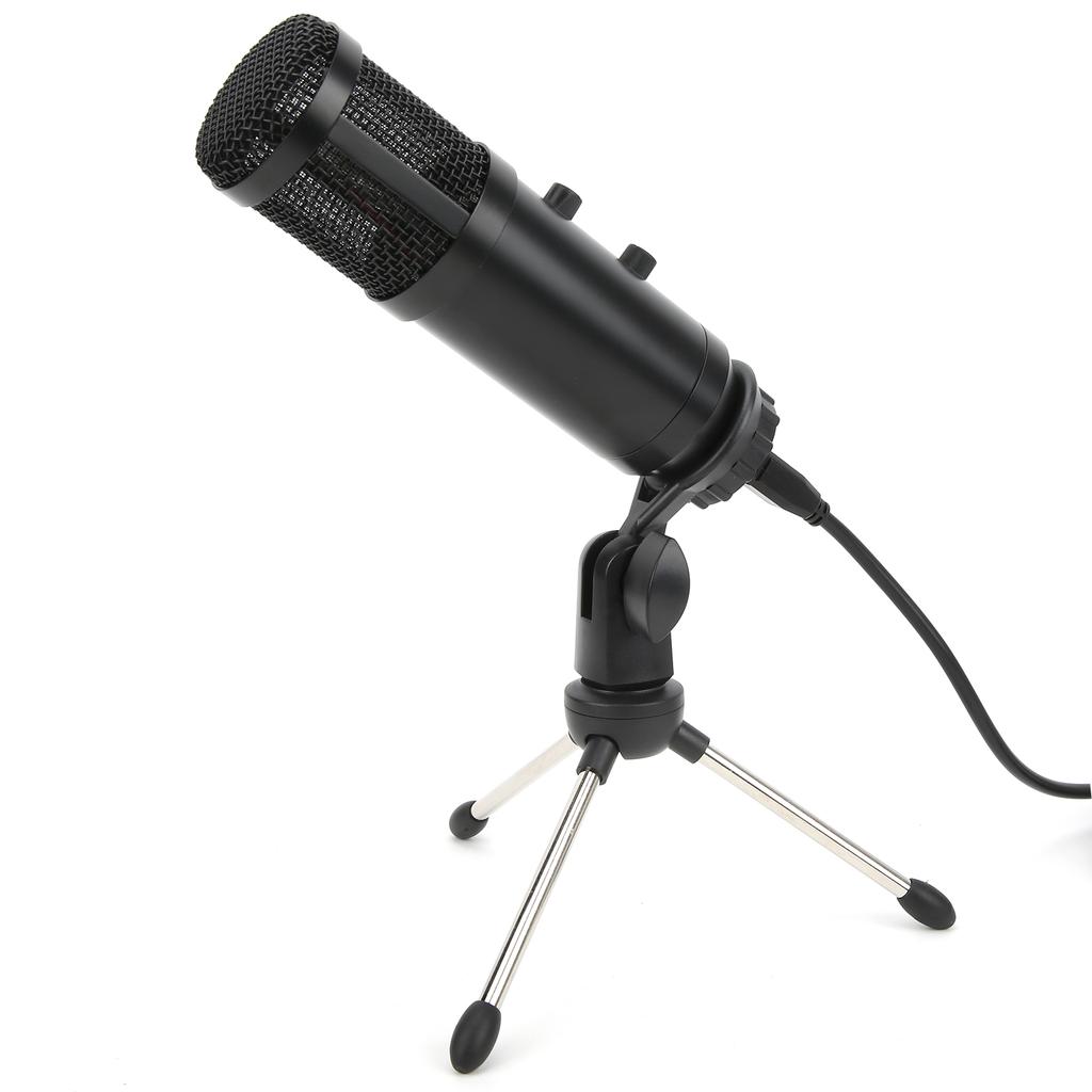 Condenser Microphone USB Double Knob with Adjustable Tripod Set Kit for Broadcast Recording