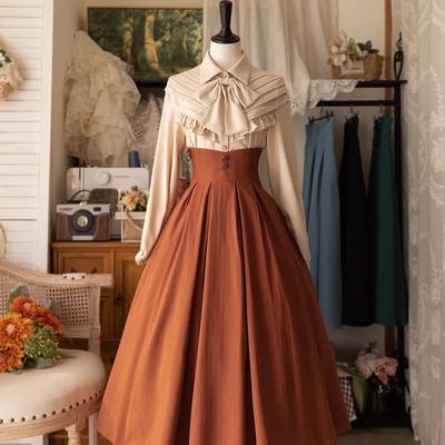 Autumn Winter Lolita Women's Y2K Half Skirt Elegant CLA Slim Fit Classical Simple Long Skirt Versatile