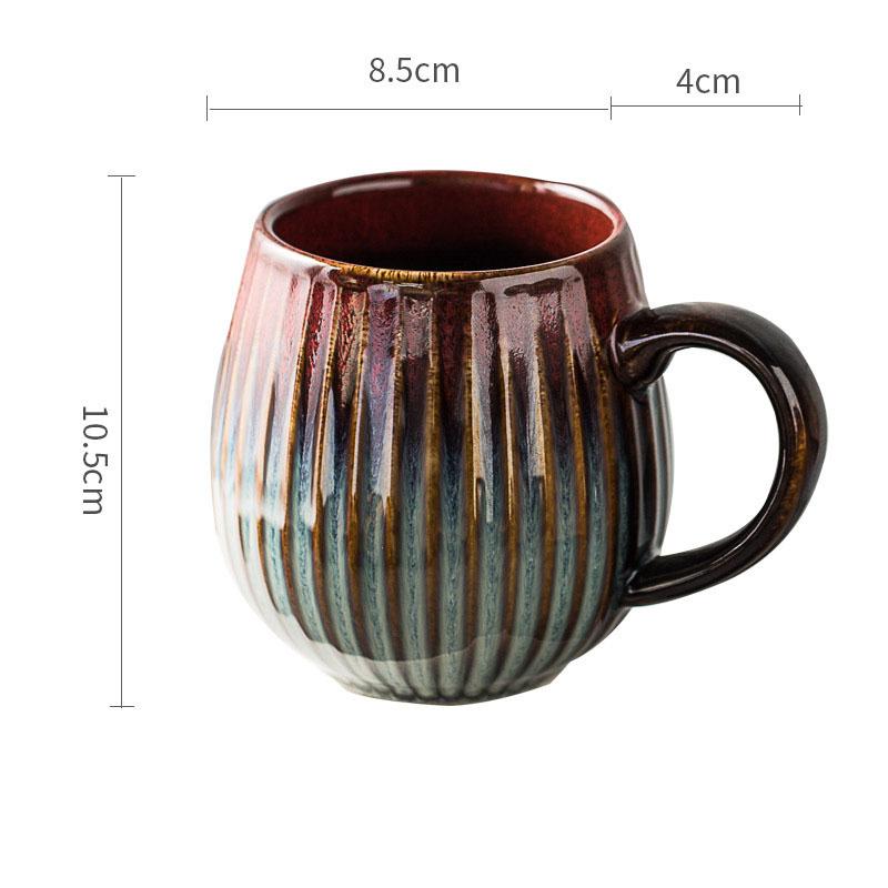 500ml Creative Kiln Change Mug Breakfast Cup Retro Coffee Cups Milk Cup Ceramic Mug Mugs Large-capacity Hand Warmer Drinkware