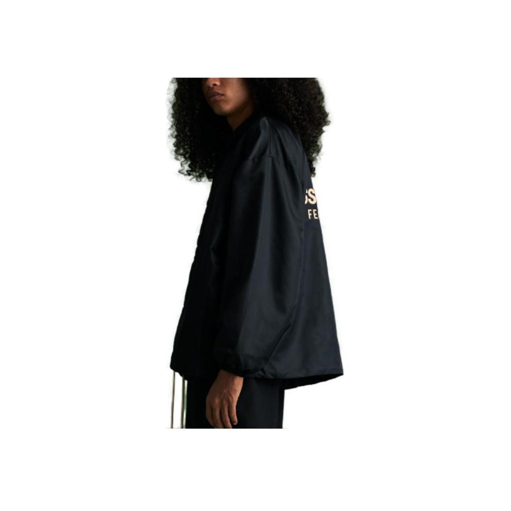 Fear of God Essentials Coaches Jacket Jet Black Men Outerwear 202BT232010F