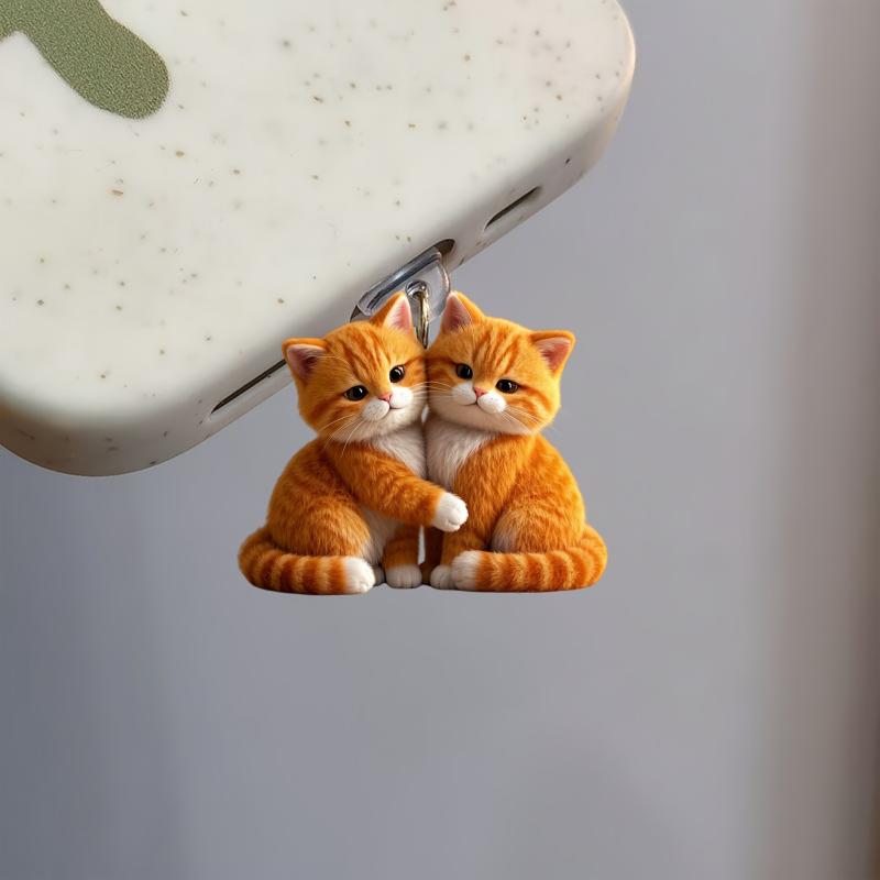 Acrylic Phone Dust Plug Pendant 2D Flat Pendant Suitable For Phone Type-C Universal Phone Accessories