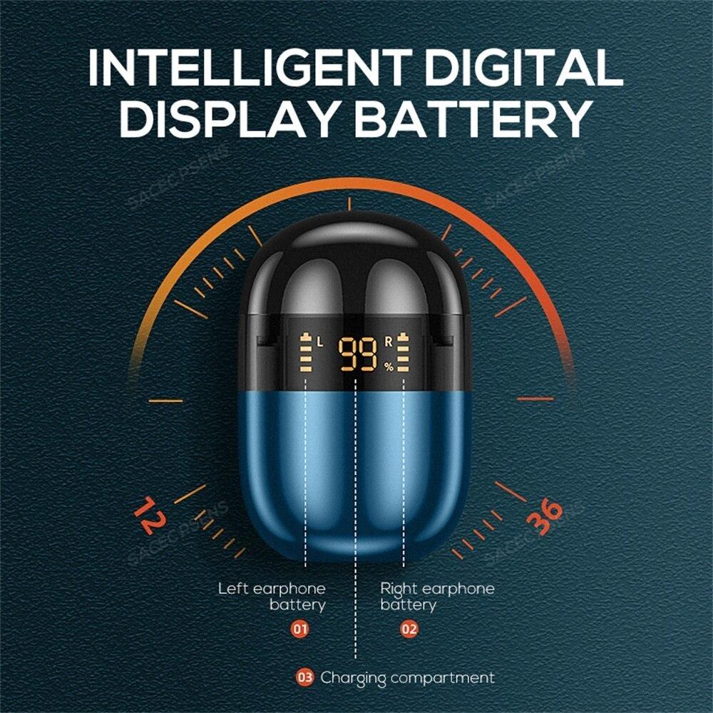 Wireless Earphone J28 TWS LED Display Bluetooth Earbuds Noise Reduction Headset HIFI Stereo Low Latency Waterproof Mic Headphone