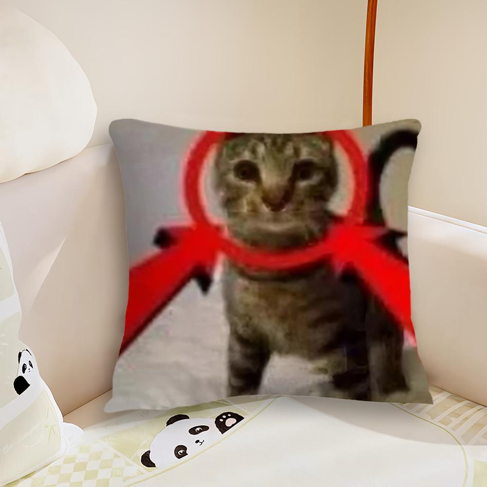 cushion cover Plush Cat Fabric Soft Double cute Sided Funny Print Sofa Cushion Cover Throw Pillow Covers