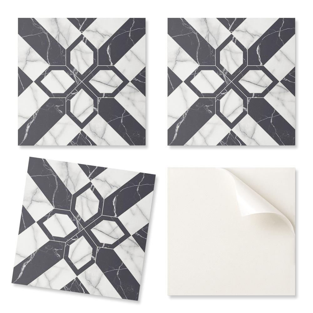 Samoprzylepna Dekoracja Winylowa Na Ścianę Geometryczny Wzór Marmurowy 9X30X30 Cm