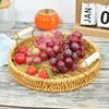 Woven Storage Basket Rustic Design for Fruits Snacks Bread Long-Lasting Home Kitchen Organizer Rattan Woven Basket