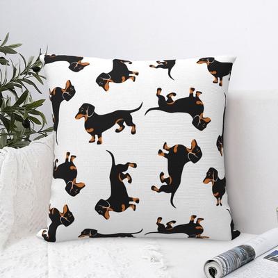 Schwarz und Lohfarben Dackel Niedliches Hundemuster Kissenbezüge Kissenhüllen Neuheit Dekor Kissenbezug für Zuhause 45x45cm