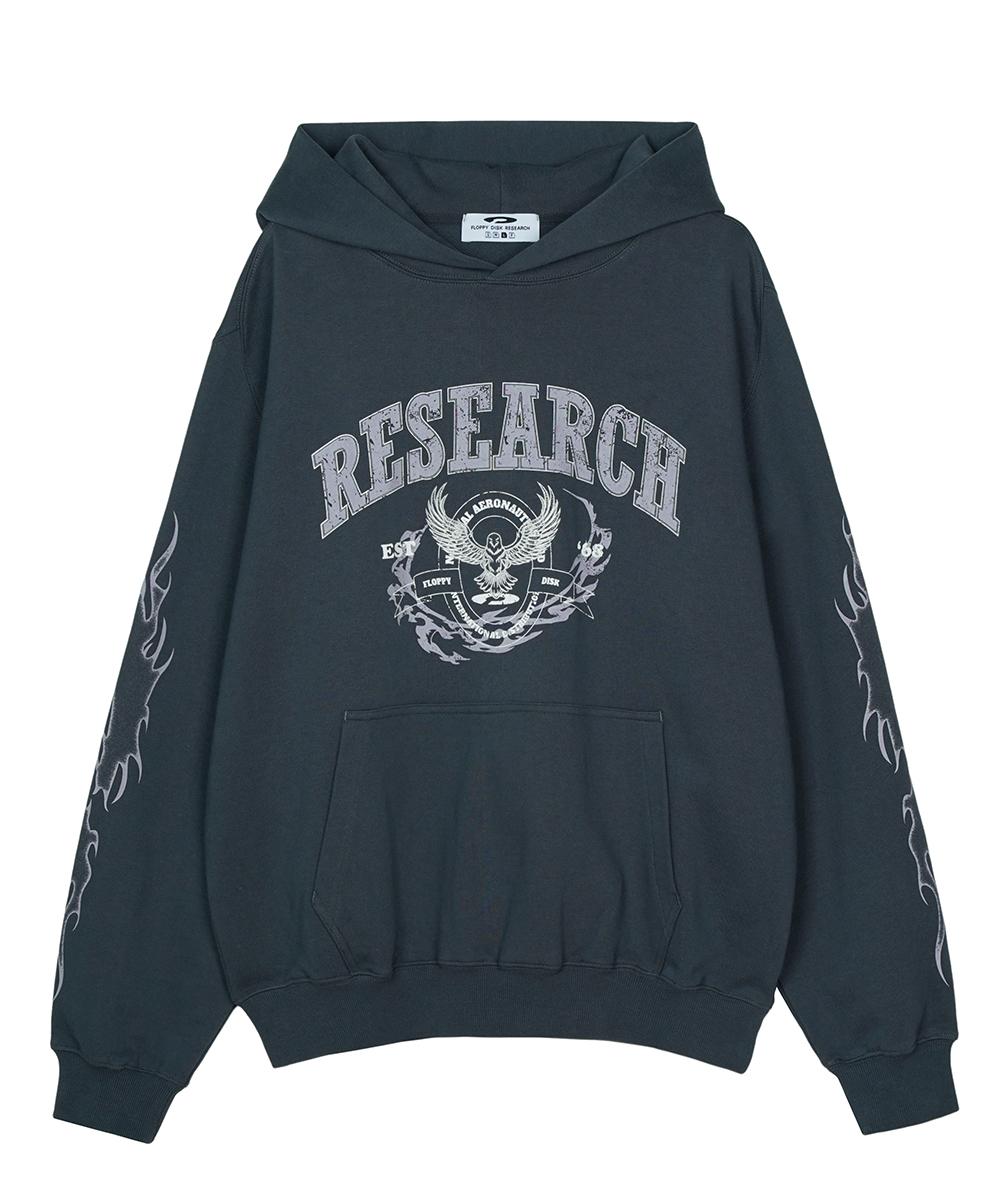 Fdr Crack Eagle Research Logo Hoodie Slate Gray M