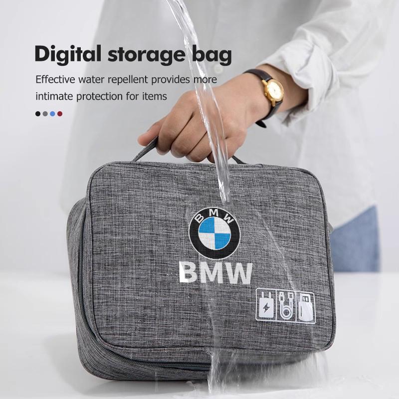Large Capacity USB Gadget Cable Bag Hard Disk Charger Organizer For BMW E46 E90 E60 F10 E39 F30 E36 E87 E90 E30 E53 F31 E92