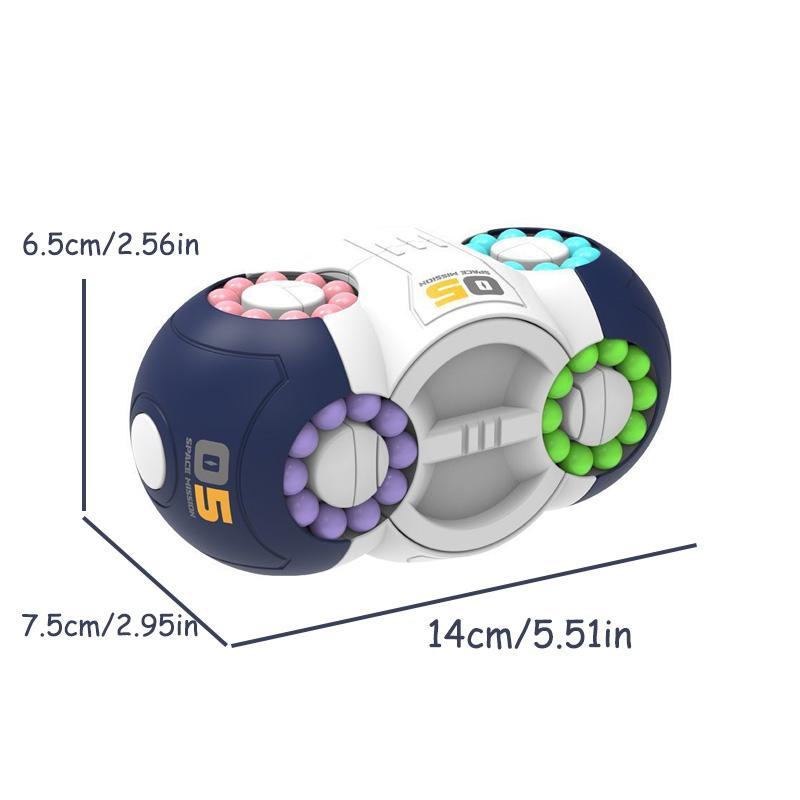Eight-sided Rotation Finger Magical Bean Magic Cube Mind Brain Teaser Game Fingertip Fidget Toy Decompression Stress Relief Toys
