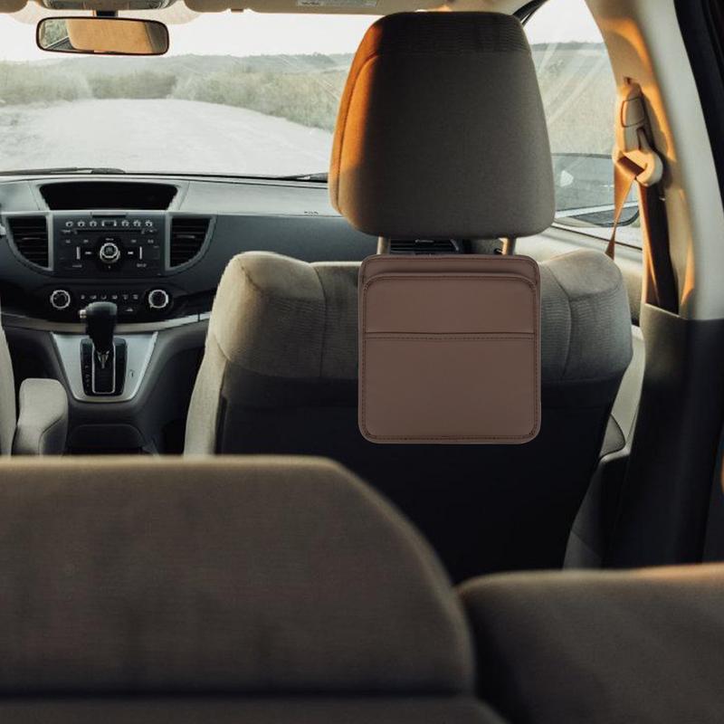 Auto-Mülleimer mit Ablagefach an der Rückenlehne, multifunktionaler Auto-Sitzrücken-Organizer, Mülleimer für die Rückbank