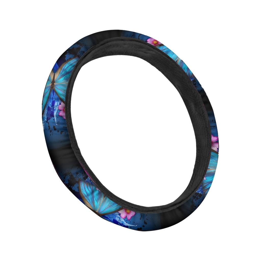 Bohemian Print Steering Wheel Cover Universal Fit for 36cm-39cm Diameter Car Steering Wheels Four Season Use