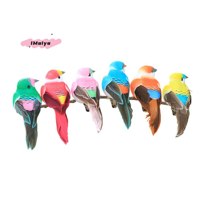 M-1pcs Cute Artificial Birds Fake Foam Animal Simulation Feather Birds Models Tit DIY Craft Home Garden Ornament Decoration