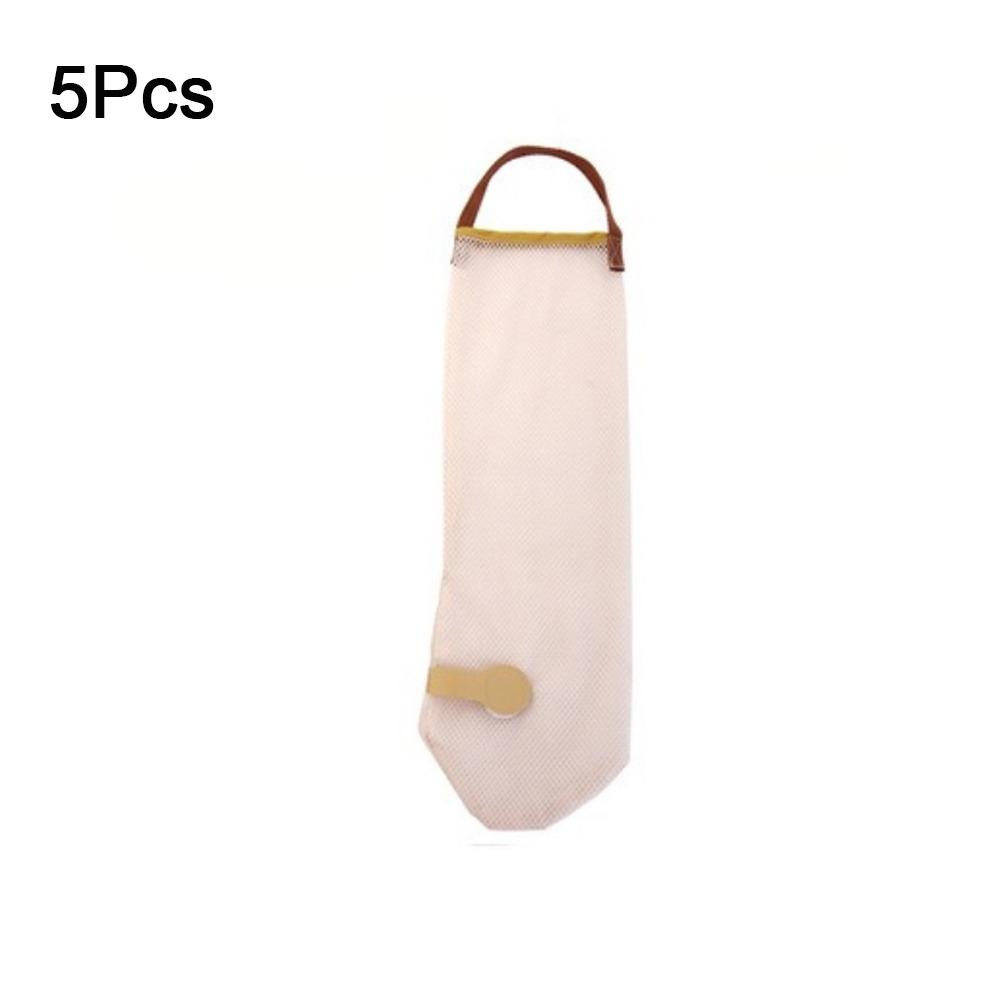 

5Pcs Hangable Onion Potato Storage Bag Large Capacity Garbage Bag Holder Mesh Hanging Bags Kitchen бежевый