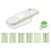 7-in-1 Vegetable Cutter Dicer, Twist Chopper with Adjustable Stainless Steel Blades, Compatible with Cucumber & More