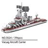 Non-Toxic 396Pcs Varyag Aircraft Carrier Building Blocks Warship 6-12 Children Puzzle Cruiser Model Destroyer Military Gifts Toys