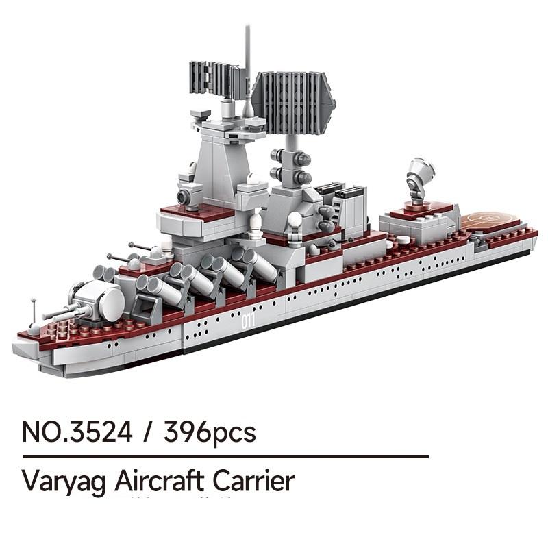 Non-Toxic 396Pcs Varyag Aircraft Carrier Building Blocks Warship 6-12 Children Puzzle Cruiser Model Destroyer Military Gifts Toys
