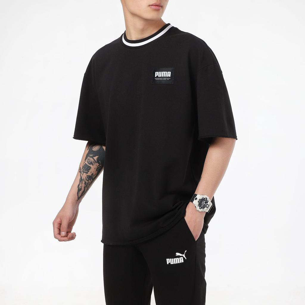 Puma T Shirts Men's Black Crew Neck Moderate Straight Fit 845861-01