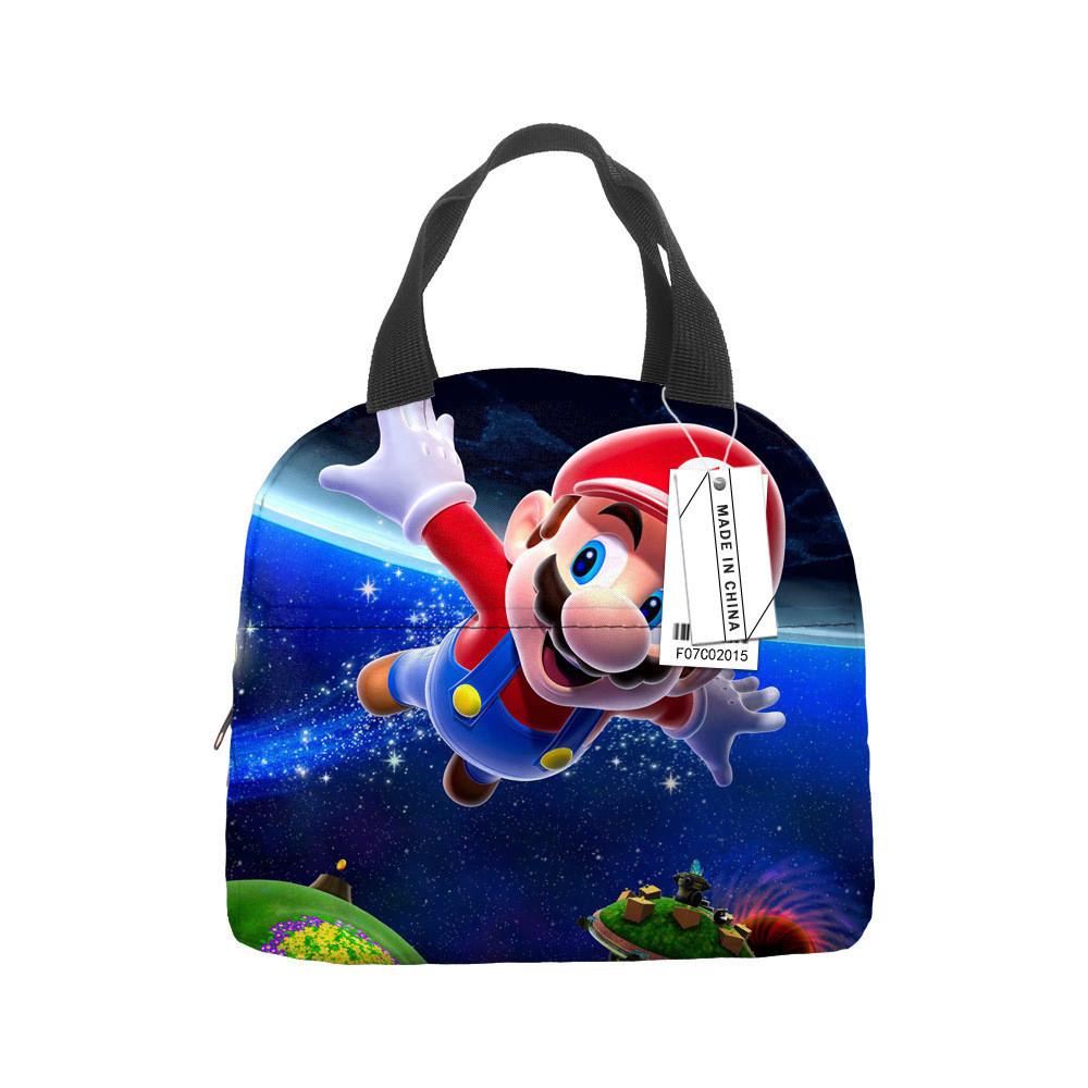 Bros Mario Super Lunch Bag Insulated Food Handbags Case For School Picnic Gifts