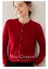 Women's Cable Knit Cashmere Cardigan - Long Sleeve, Button-Up Sweater for Autumn/Winter 2024.