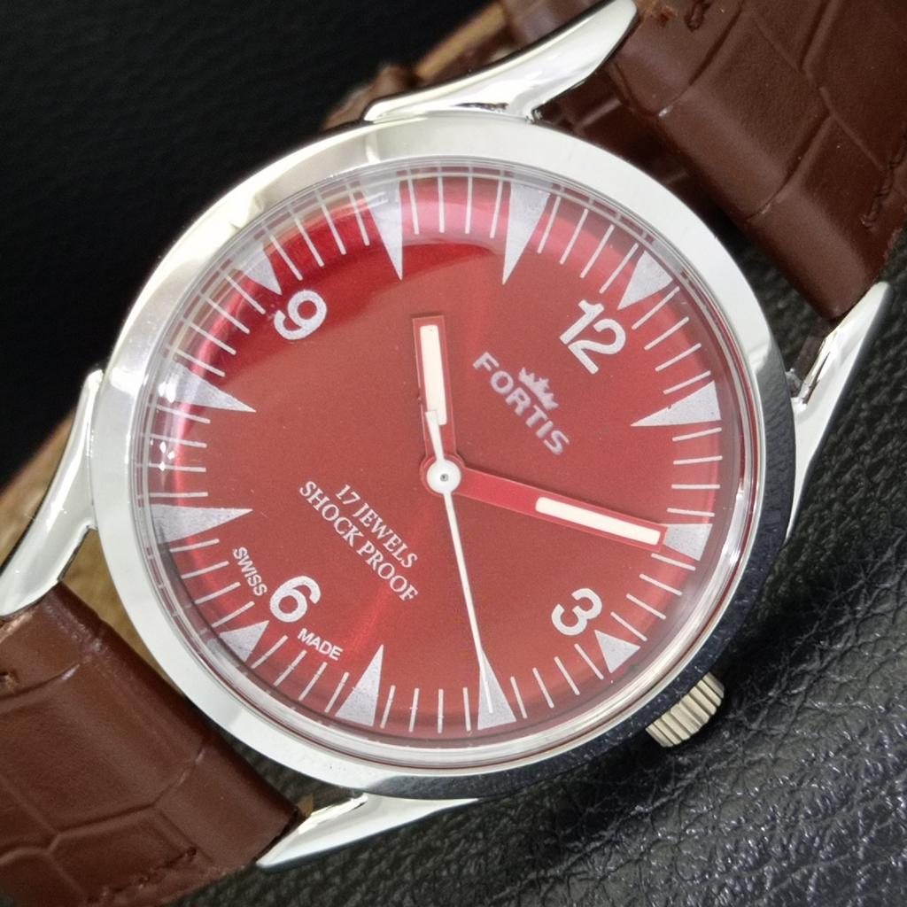 

ВИНТАЖНЫЕ ШВЕЙЦАРСКИЕ МУЖСКИЕ ЧАСЫ С РУЧНЫМ ЗАВОДОМ, ОТРЕСТАВРИРОВАННЫЕ, ЦИФЕРБЛАТ КРАСНОГО ЦВЕТА a701014-5 R205a-a701014