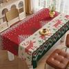 Festive Red Christmas Tableclothkitchen Restaurant Tablecloth Outdoor Picnic Tablecloth Holiday Party Decoration