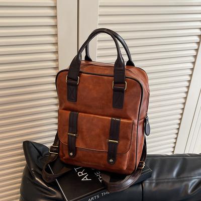 New Korean Style Popular and Fashionable Solid Color Student Schoolbag Casual Backpack