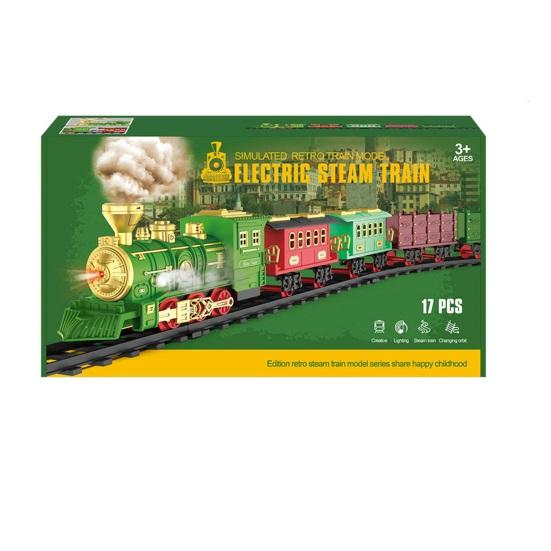 Christmas Train Set Electric Train Toys with Sound Light Easy Assembly Railway Tracks