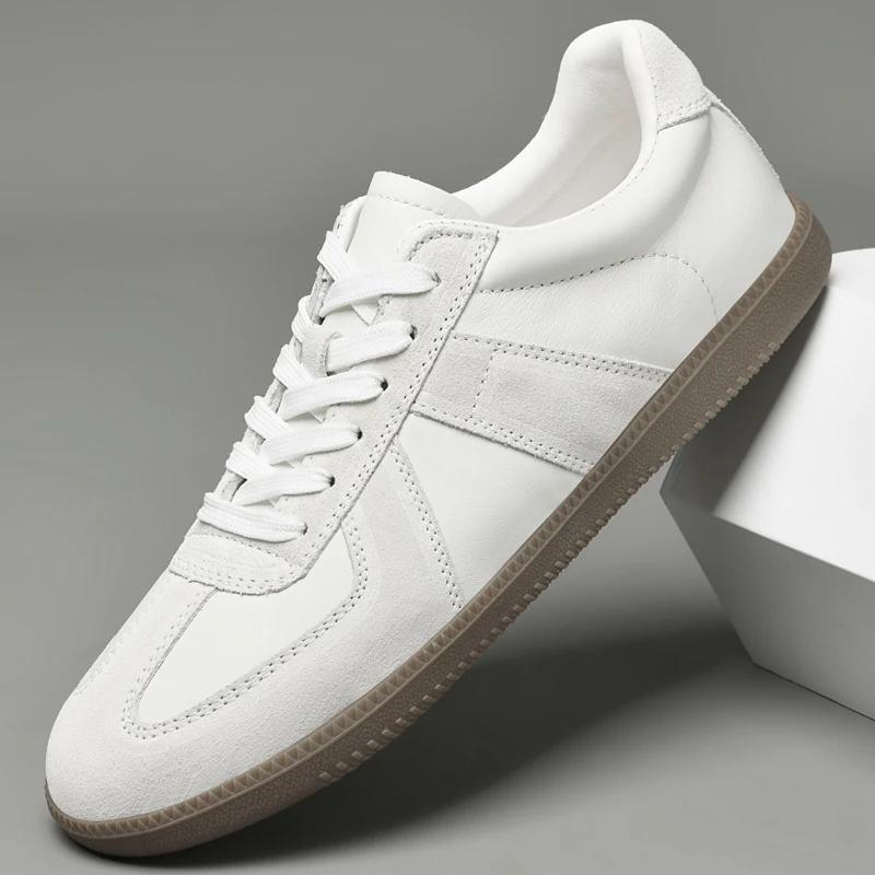 Genuine Leather Men's Casual Shoes Non Slip Male White Sneakers Men Comfortabel Tenis Masculino Leisure Walk Outdoor Footwear