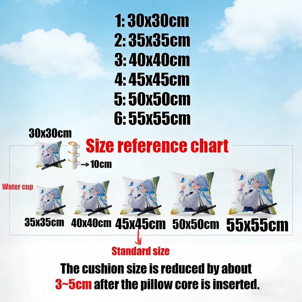 Genshin Impact Furina Throw Pillow Case Sham 45X45Cm 35X35Cm Square Home Pillowcase Cushion Cover