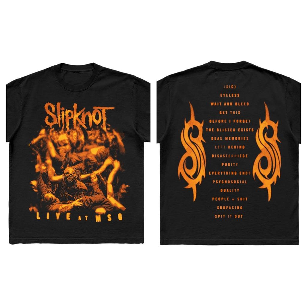 Slipknot "Umgekehrtes Pentagramm · Masken aller Mitglieder" Amerikanisches Retro Schwergewicht Kurzarm-T-Shirt