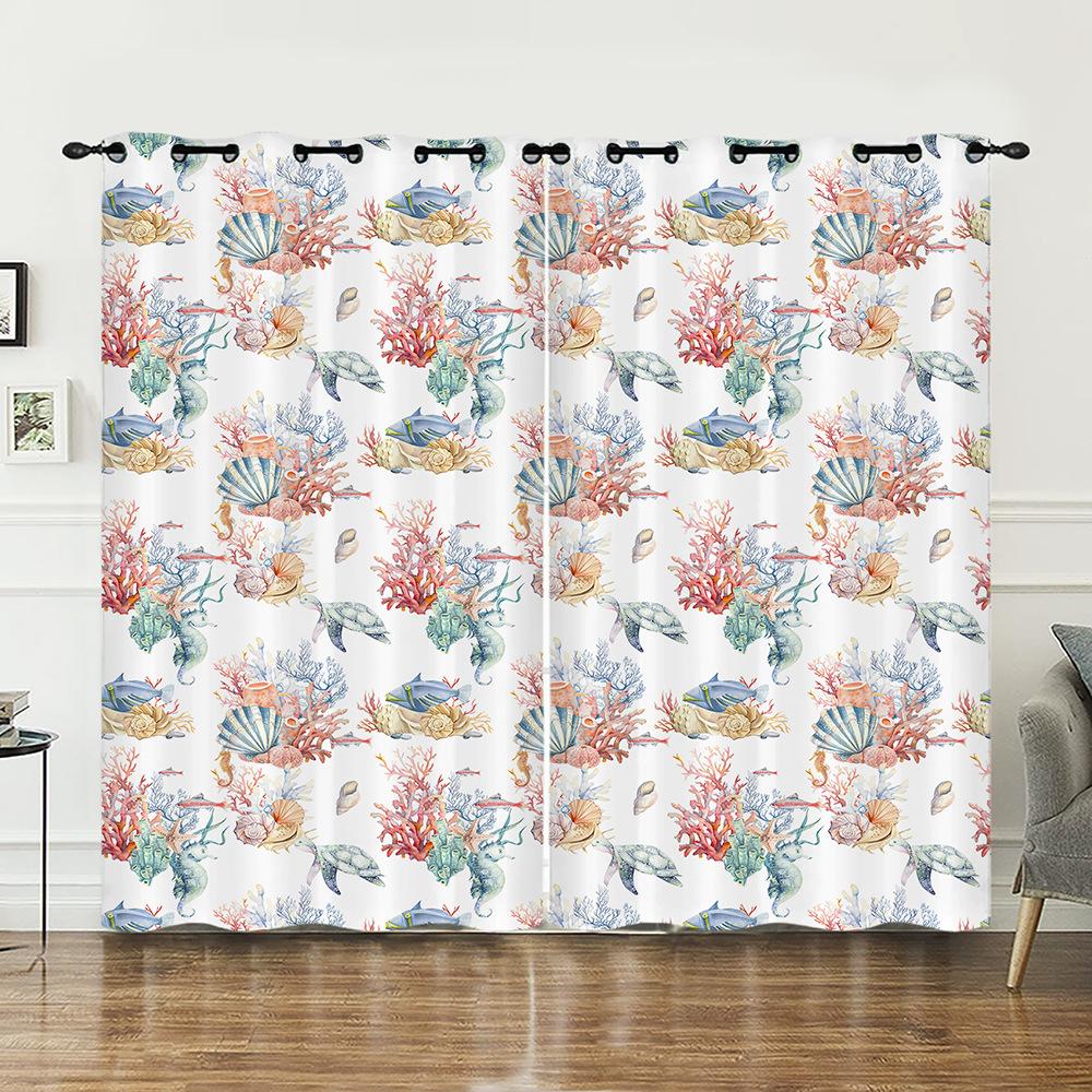 Curtains Animals Turtles Sunflower Curtains Digital Printing Blackout Curtains No Punching