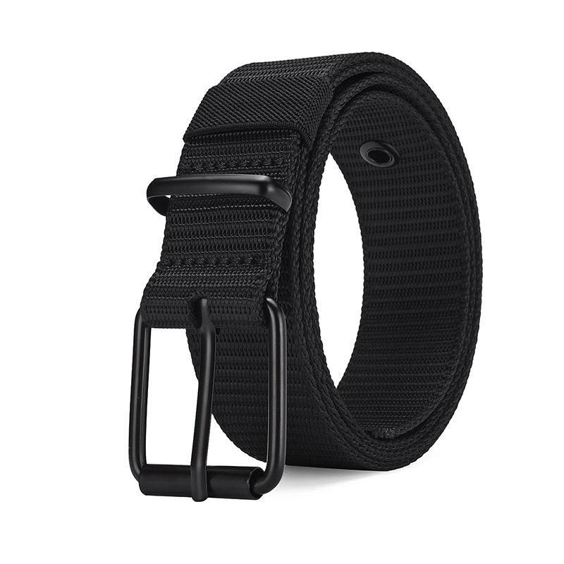 Porous And Durable Pin Buckle Belt Men'S Canvas Sports Men'S Belt Student Outdoor Military Training Jeans Belt