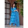 Pure Cotton Printed Kurti Pant Dupatta Set Women's Ethnic Top Tunic Kurta Set