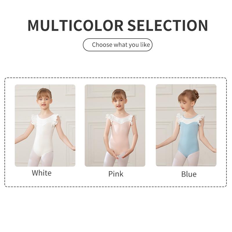 Collant de Ballet para Meninas Básico Manga Curta Roupa de Dança para Criança Algodão Collants de Ginástica Dança Escolar Idade 2-11 Anos