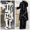 Modest Two Piece Women's Long Sleeve Shirt Wide Leg Pants Plain Robe Set 2027 Fashion Casual Solid Color Sportswear Female Abaya