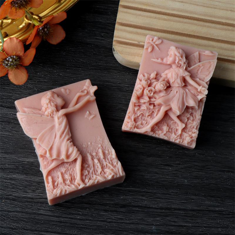 Flower Fairy Soap Mold Butterfly Fairy Spirit Silicone Mold DIY Handmade Soap Bath Bomb Plaster Resin Molds