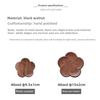 Black Walnut Coasters,Solid Wood Petal Shaped Drink Mats for Hot/Cold Beverages, Natural Wooden for Office Kitchen Dining Table