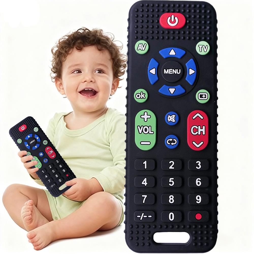 Silicone Baby Teether Soothing Teether Early Educational Sensory Toys for Infant Teether Remote Control Shape