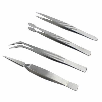 4 unids/set pinzas de precisión pinzas electrónicas gruesas antideslizantes herramientas de mantenimiento DIY reparación de maquillaje multifunción