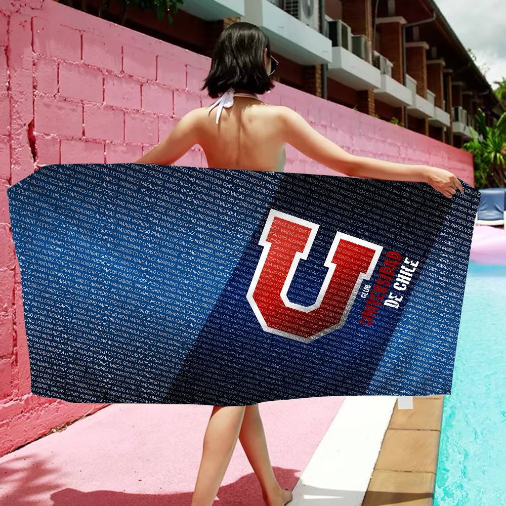 Chile U-University Logo Microfiber Beach Towel Absorbent Quick Dry Soft Yoga Swimming Resort Mountain Climbing Towel