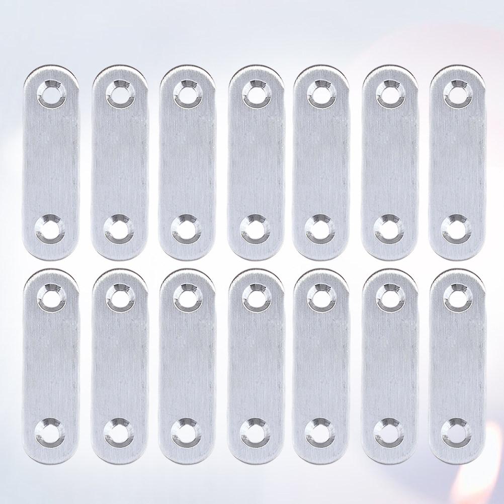 20Pcs Silver 77Mm Stainless Steel Corner Brace Heavy Duty Straight Mending Plate for Furniture DIY Projects Cabinet Window Steel