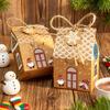 24 Pcs Christmas Gingerbread House Gift Box Paper House Treat Boxes for Holiday Party Favors Cookie Candy Gifts Packaging