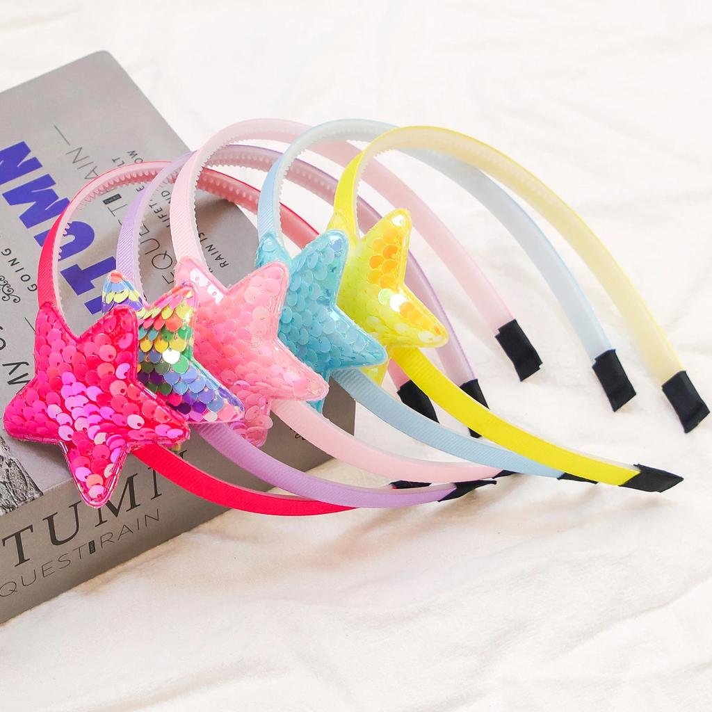 Mode Glitzer Herz Stirnbänder für Mädchen Niedliche Pailletten Stern Haarreifen Kinder Party Stirnband Kinder Kinder Mädchen Haarschmuck