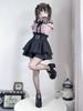 Jundakara Long Sleeve Open Shoulder Dress Set with Heart and Cute French Girly Fashion Blouse and Size Perfect for and Women's (3-Piece Set) Buckle,
